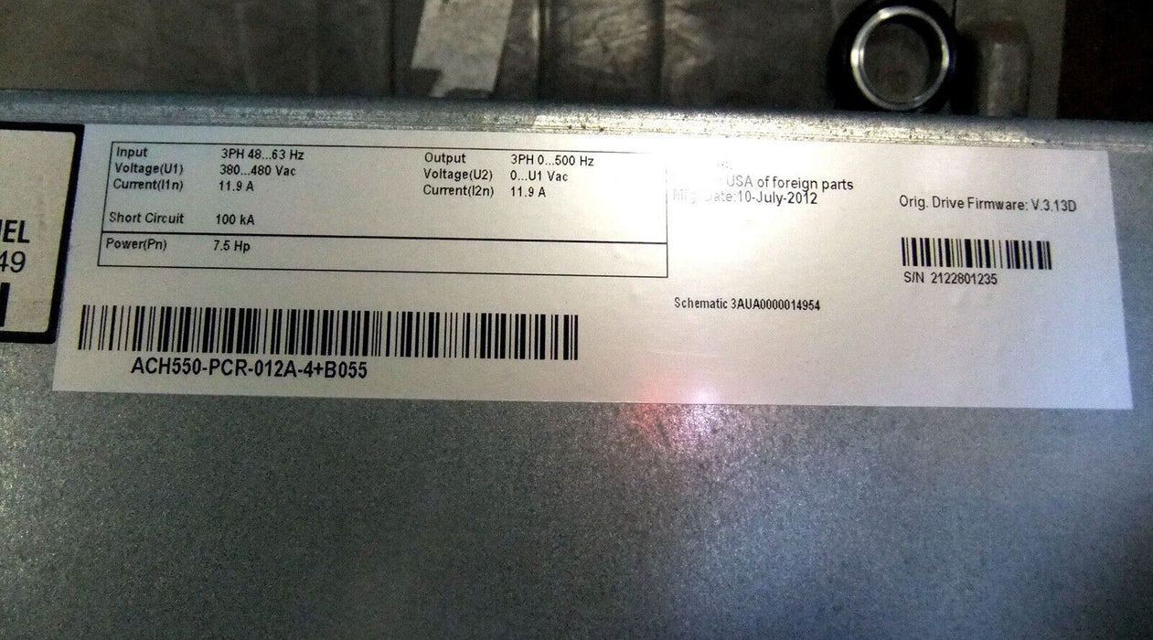 ABB AC Drive ACH550-PCR-012A-4+B055 7.5 HP