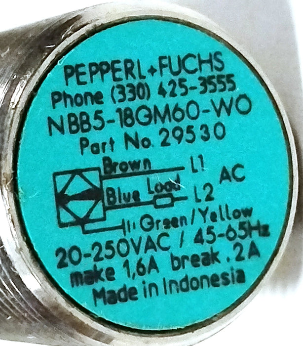 Pepperl Fuchs NBB5-18GM60-WO 029530 20-250 V AC Inductive Proximity Sensor