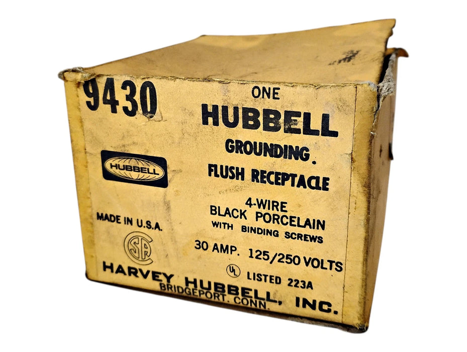 Hubbell 9430 HBL9430 30 A 125/250 V 4-Wire Porcelain Grounding Flush Receptacle