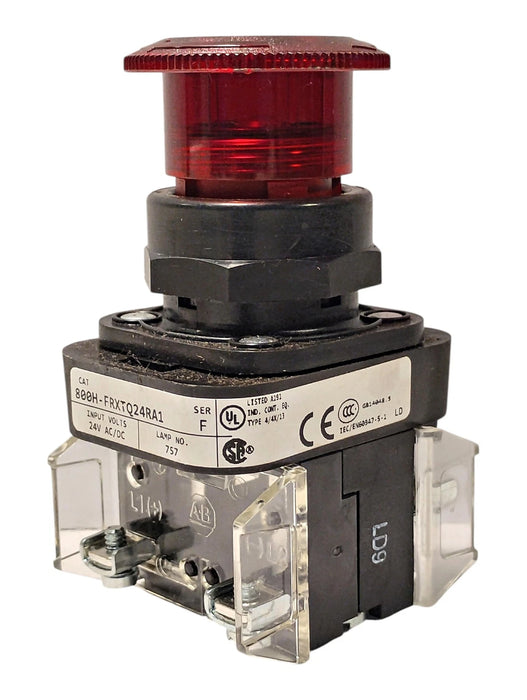 Allen-Bradley 800H-FRXTQ24RA1 Ser F Full Voltage 10 A Illuminated Red Pushbutton
