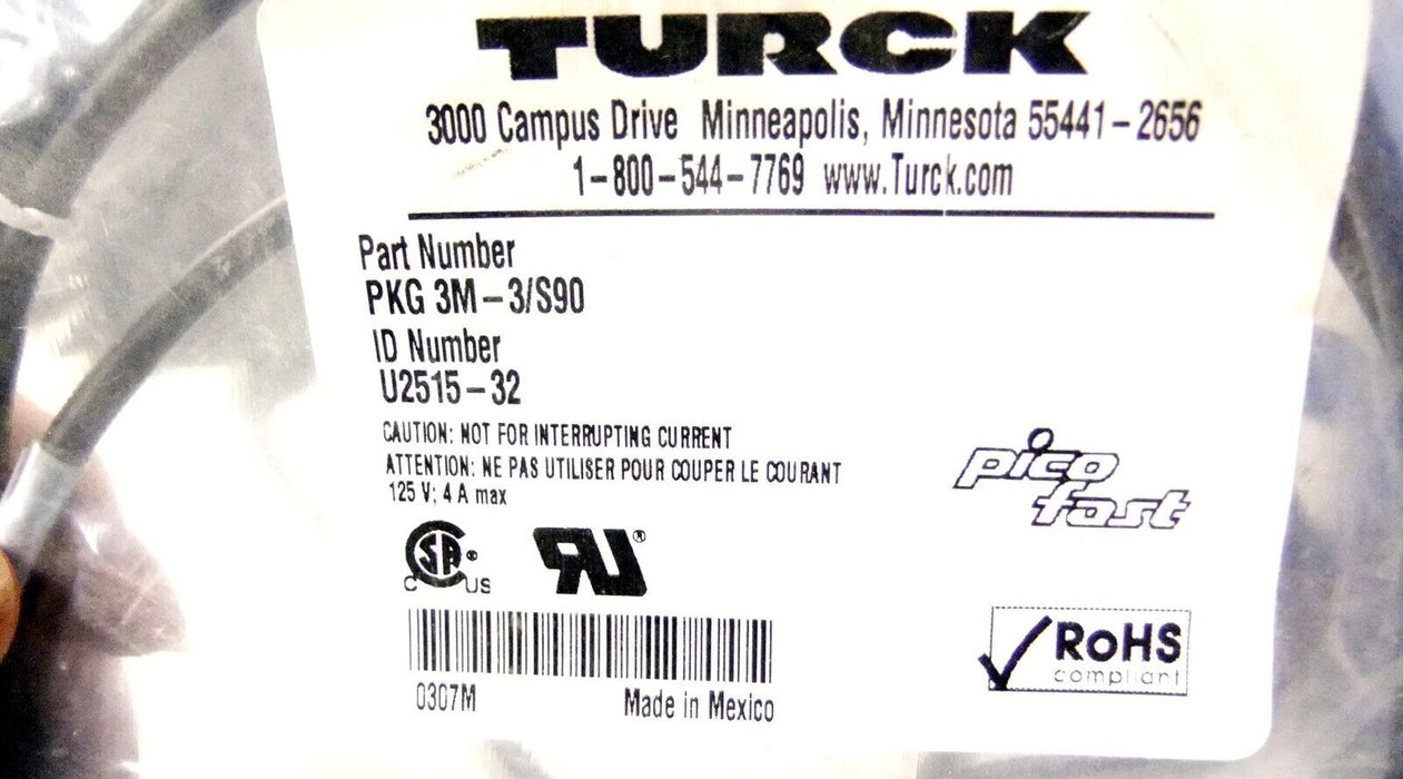 Turck Cordset PKG3M-3/S90