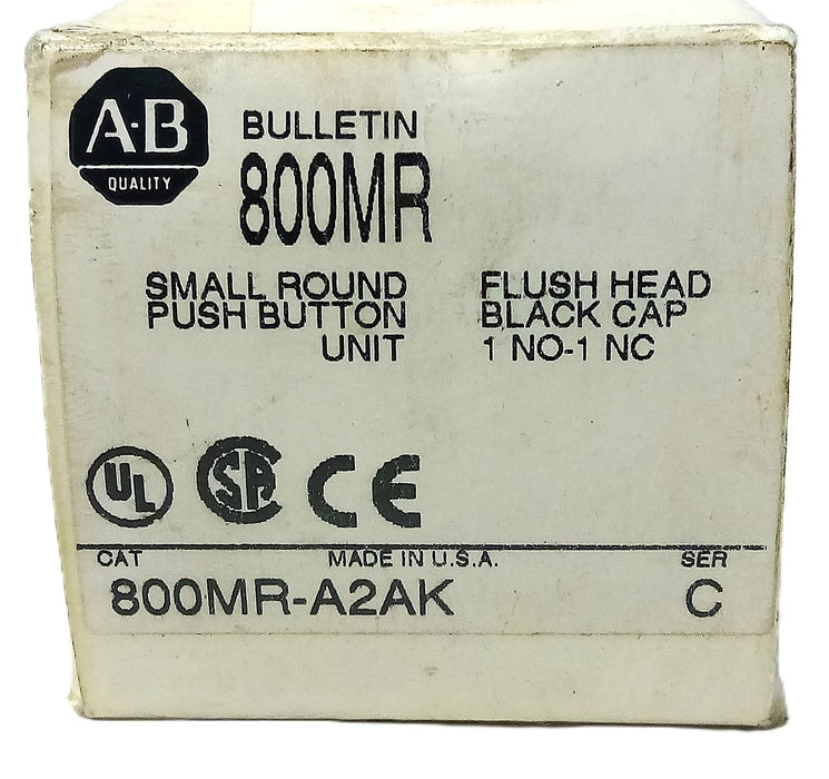 Allen-Bradley 800MR-A2AK Black Flush Head Momentary Pushbutton