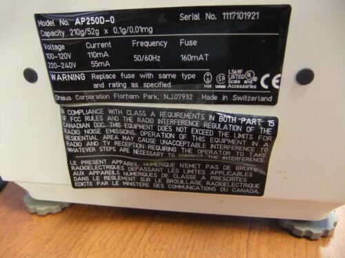 Ohaus Analytical Plus Electronic Balance Scale AP250-D