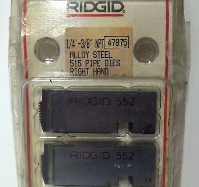 Ridgid 47875 1/4"-3/8" NPT Right Hand Alloy Steel 515 Pipe Dies - Set of 4
