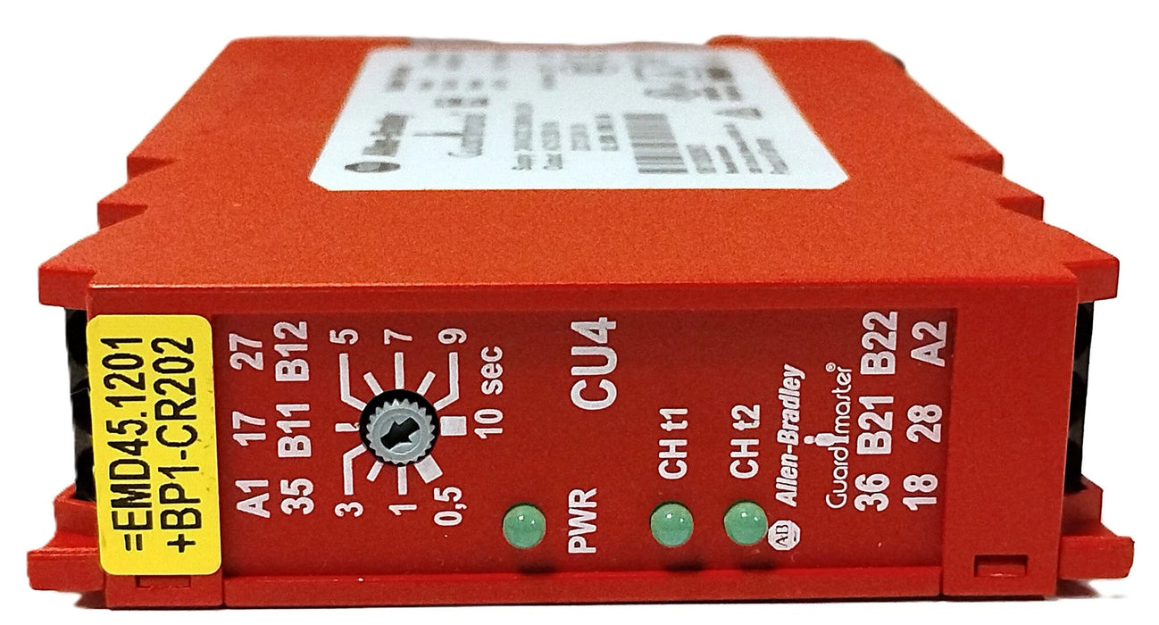 Allen-Bradley 440R-S23174 CU4 10SEC Ser A 24 VAC/DC Safety Relay w/ Delay Output