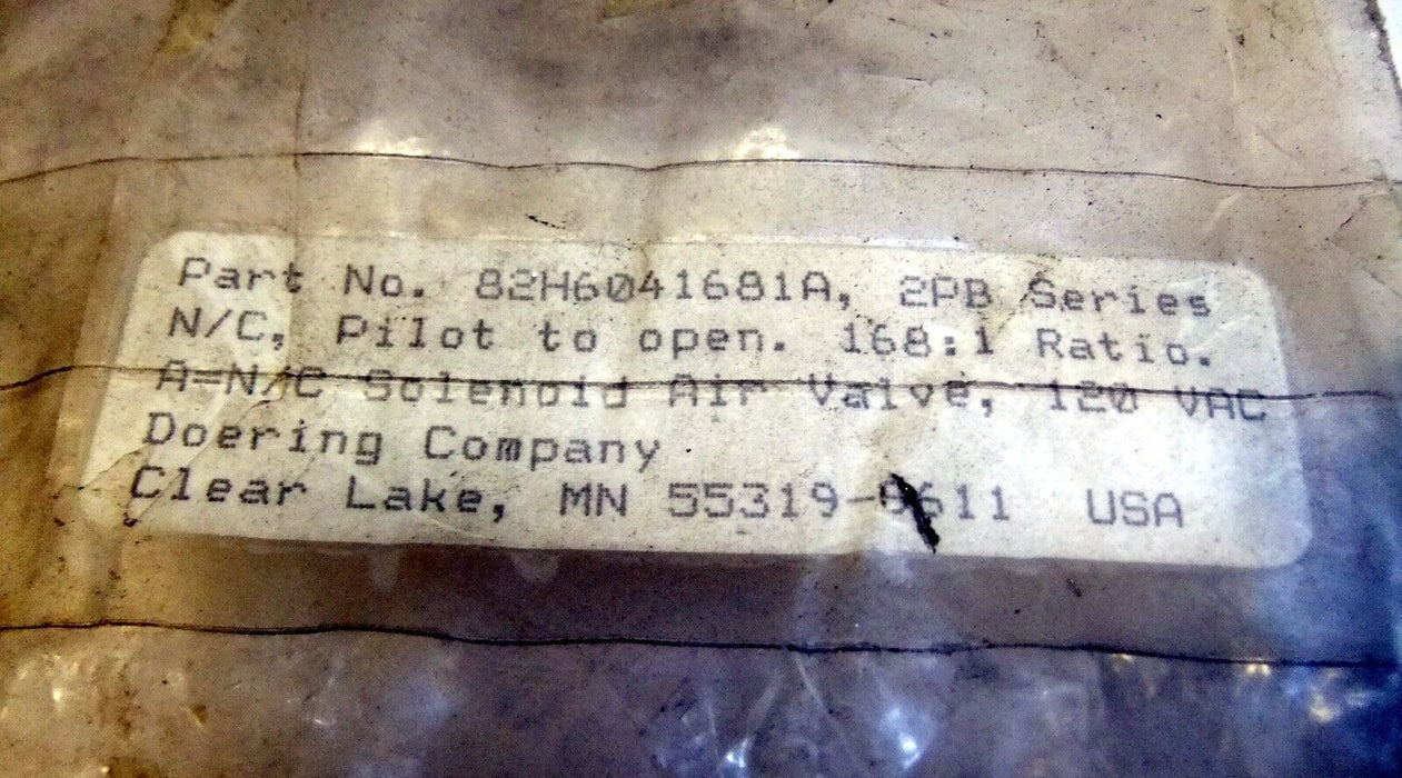 Doering Solenoid Air Valve 82H6041681A