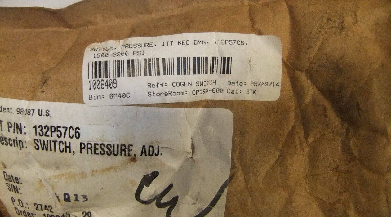 ITT Neo-Dyn Pressure Switch 132P57C6