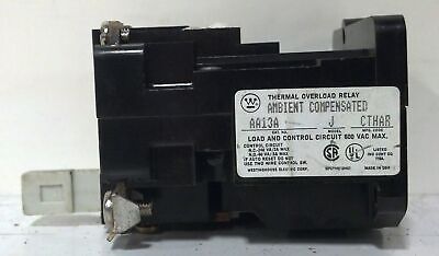 Westinghouse AA13A Model J Max 600 V AC 3 P Size 1 Thermal Overload Relay