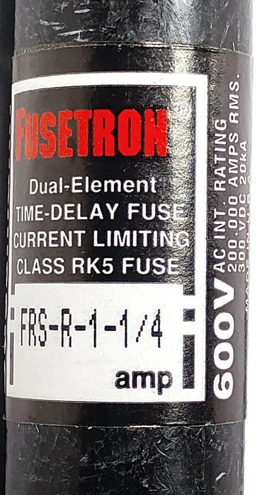 Bussmann FRS-R-1-1/4 600VAC/3000VDC 1.25 A Current-Limiting Time-Delay Fuses