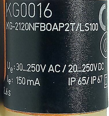 Efector KG-2120NFBOAP2T/LS100 KG0016 20-250 V AC/DC Capacitive Proximity Sensor