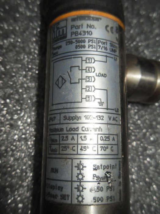 IFM EfectorPB4310 250-5000PSI Pressure Sensor