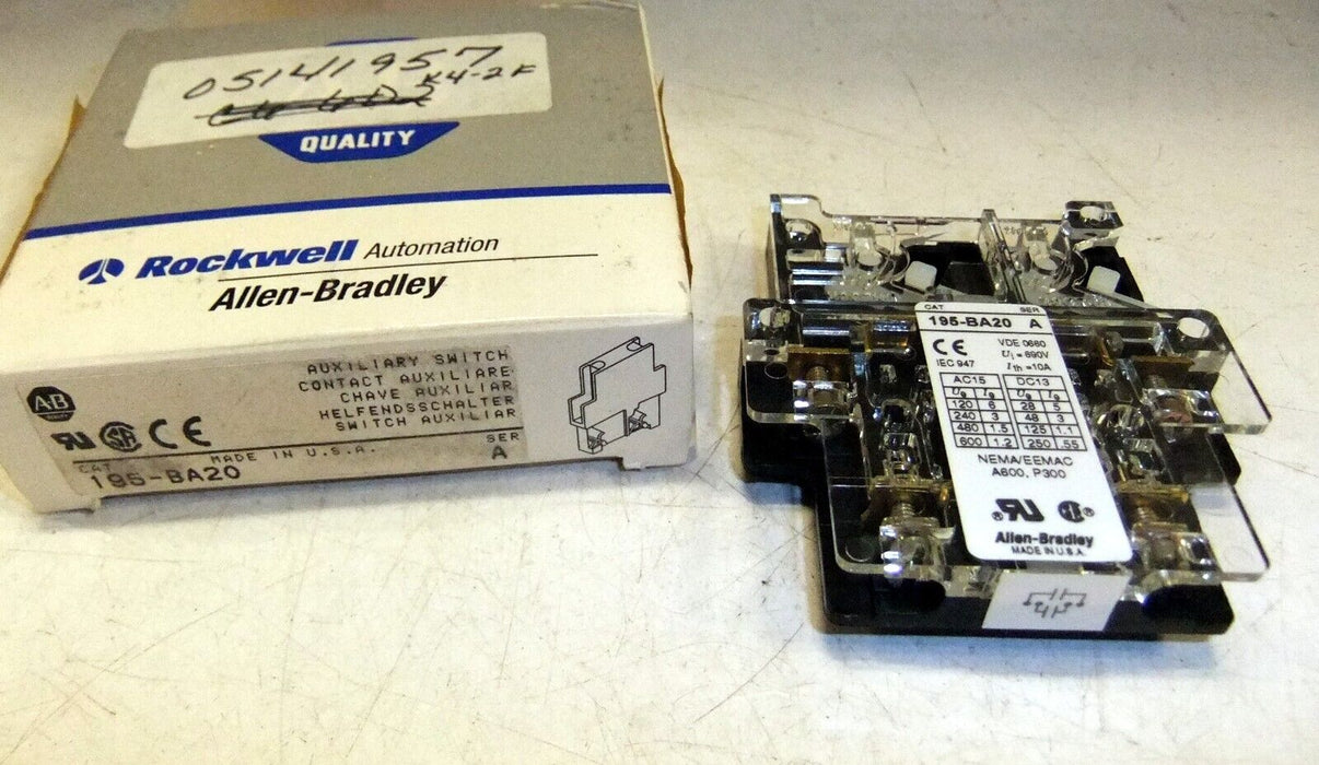 Allen-Bradley Auxiliary Switch 195-BA20