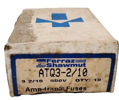 Ferraz Shawmut ATQ3-2/10 500 V AC 3.2 A Amp-Trap Time-Delay Fuse - Lot of 7