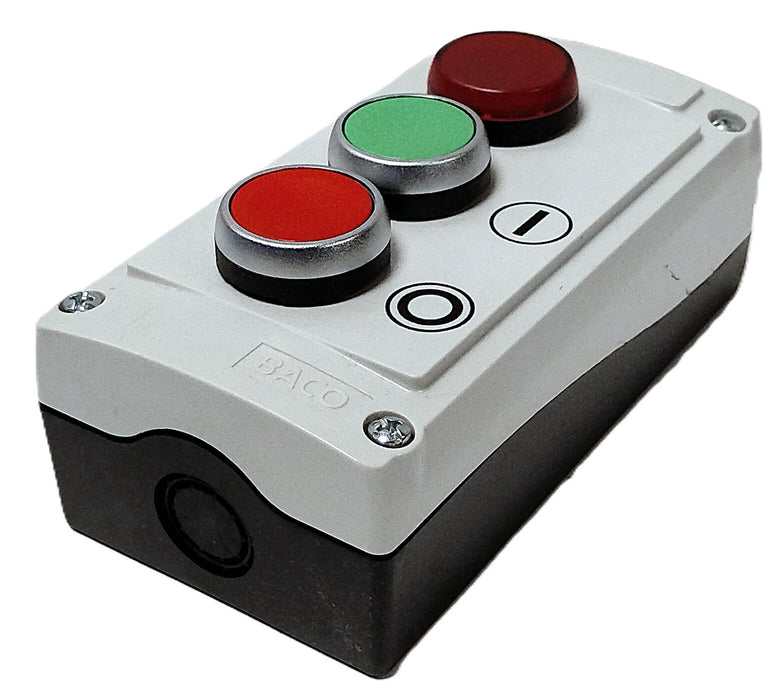BACO LBX323870 600 V AC/DC 2 Pushbutton Station w/ Red Indicating Light