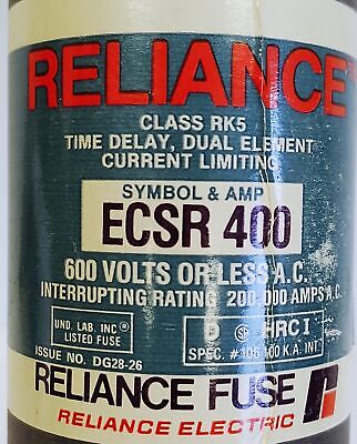 Reliance ECSR 400 600VAC 400A Current Limiting Time Delay Fuse