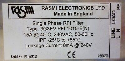 Rasmi 3G3EV-PFI-1015-E Single Phase RFI Filter