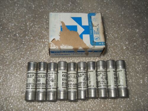 1 LOT OF 10 Gould Shawmut GFN3 250V TIME DELAY FUSES