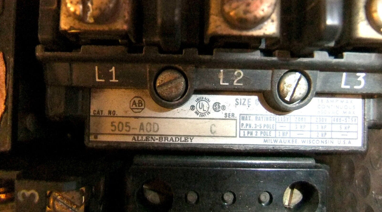 Allen-Bradley 505-AOD Size 0 Reversing Starter