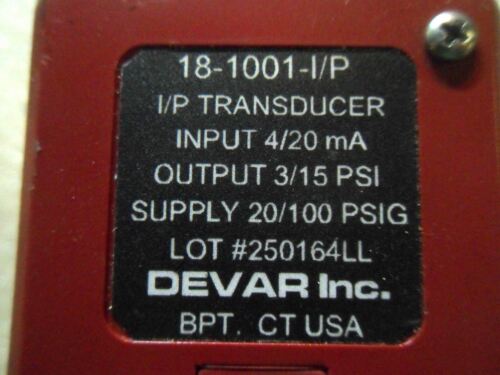 1 DEVAR 18-1001-I/P TRANSDUCER