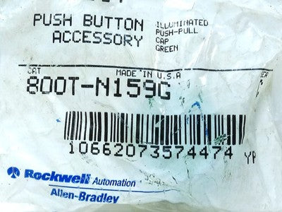 Allen-Bradley 800T-N159G Green Illuminated Push/Pull Cap for 30 mm Pushbutton
