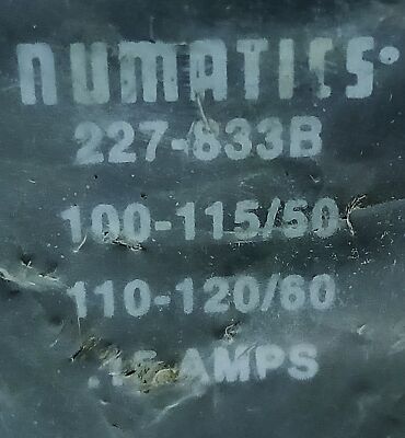 Numatics 227-833B 100-120 V 0.15 A Solenoid Valve Coil