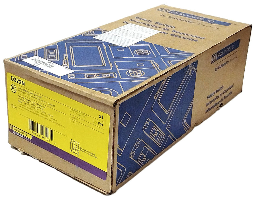 Square D D322N 240 V AC 60 A Fusible Safety Switch in Type 1 Enclosure