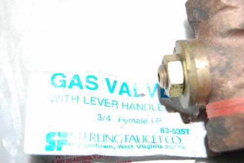 Sterling Faucet Co 83-535T 3/4 Inch Female Gas Valve W/ Lever Handle Lot of 9