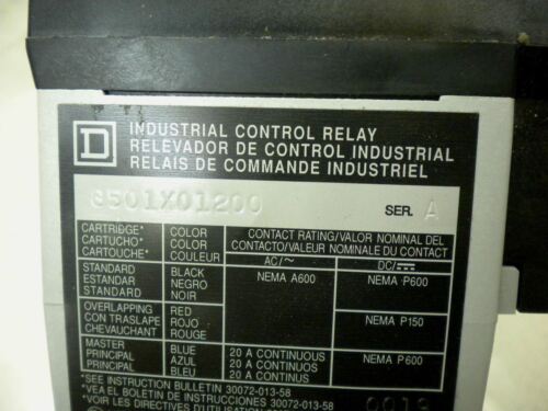 Square D Control Relay 8501X01200V01 600VAC 10A