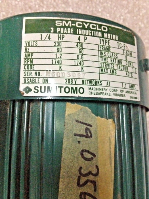Sumitomo TC-FX M6003097 3 Phase Induction Motor