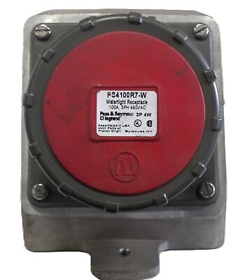 Pass & Seymour PS4100R7-W 480V 3PH 100A Watertight Receptacle w/ PS4100P7-W Plug