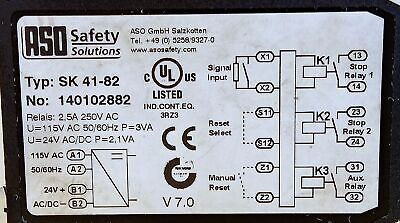 ASO Safety Solutions SK 41-82 250 V AC 2.5 A Safety Relay