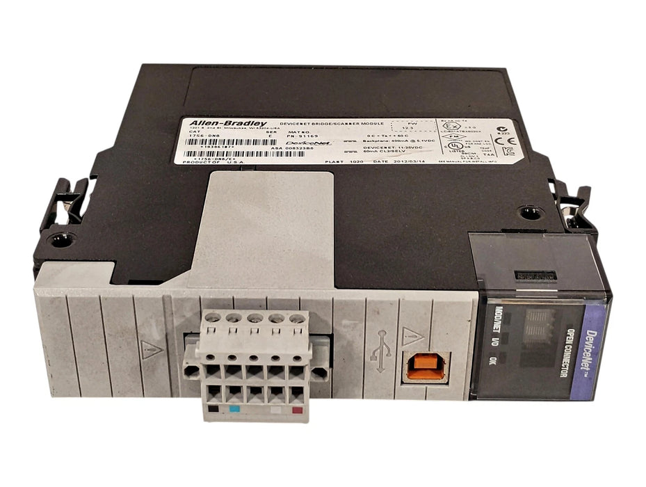 Allen-Bradley 1756-DNB Ser E F/W Rev 12.3 24 VDC Digital PLC Module No Cat Rev