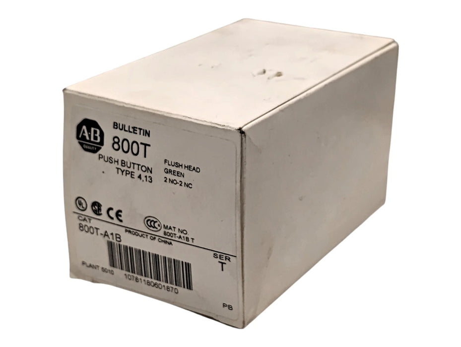 Allen-Bradley 800T-A1B Series T 30 mm Green Flush Head Pushbutton