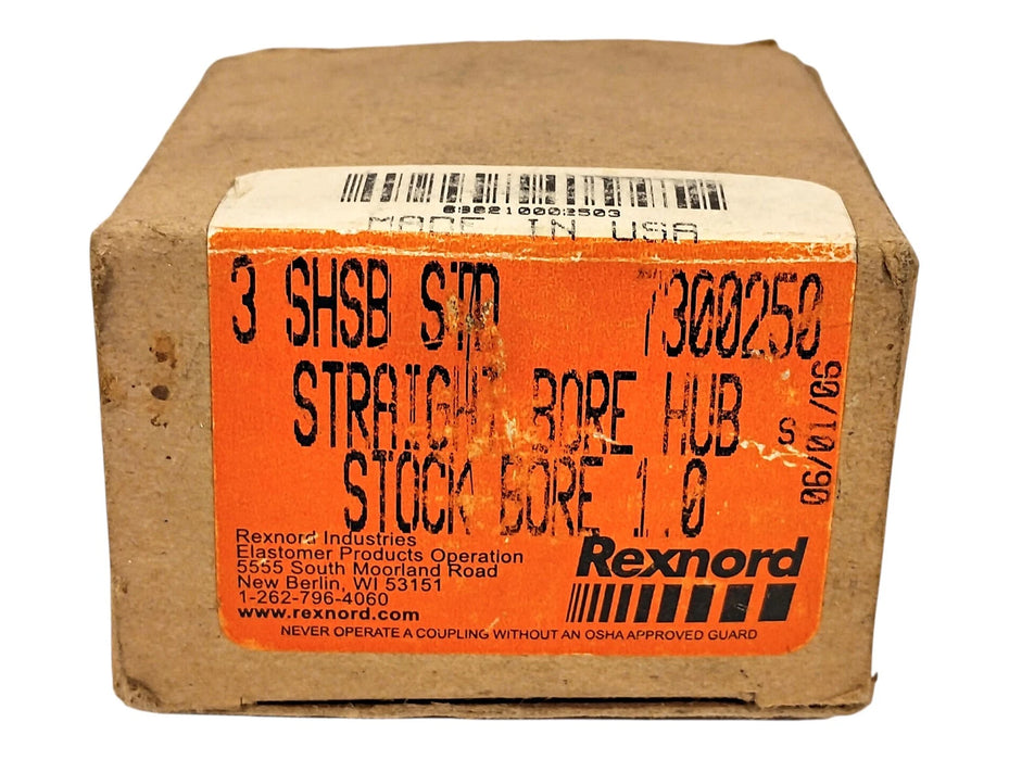 Rexnord 7300250 3 SHSB STD Straight Bore Hub Coupling w/ 1.00 in Bore