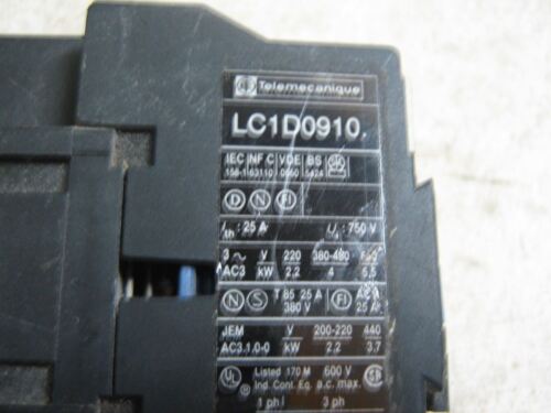 Telemecanique LC1D0910 Contactor 120V