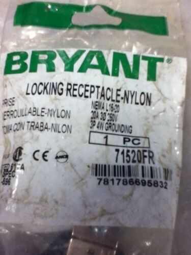 Bryant 71520FR 20 A 250 V AC NEMA L15-20 3P 4W Locking Flush Receptacle