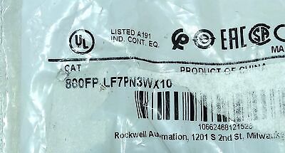 Allen-Bradley 800FP-LF7PN3WX10 White/Clear Illuminated LED Momentary Pushbutton