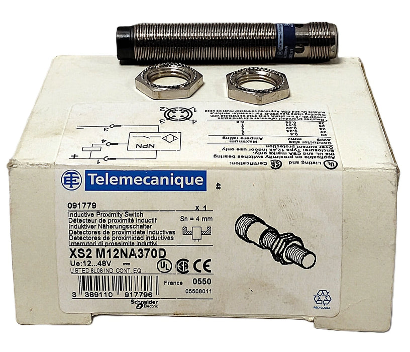 Telemecanique XS2-M12NA370D 12-48 V DC Inductive Proximity Sensor