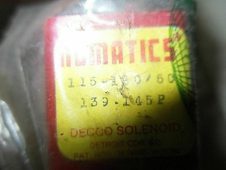 Numatics 139-145P Solenoid Coil 115-120/60 Decco