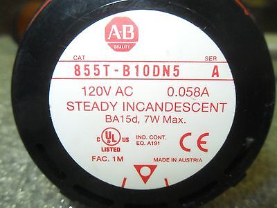 Allen-Bradley 855T-B10DN5 Amber Stack Light W/ 855T-BPM25