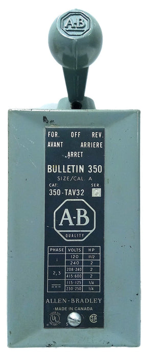 Allen-Bradley 350-TAV32 600 V AC 3-Position Reversing Drum Switch