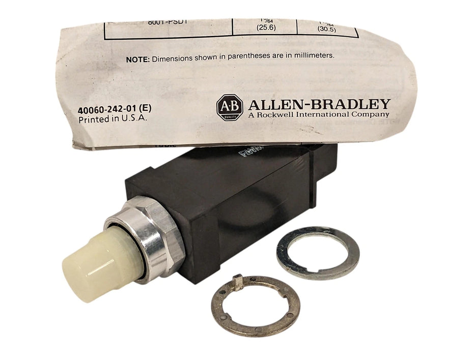 Allen-Bradley 800T-PST16W Ser N 120 V AC Incandescent Push-To-Test Pilot Light