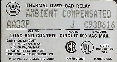 Eaton AA33P Thermal Overload Relay