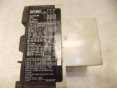 Telemecanique GV1-M07 Motor Protector 1.6-2.5A