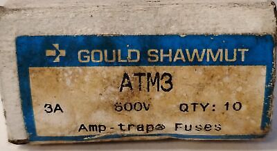 Ferraz Shawmut ATM3 600 VAC / 500 VDC 3 A Amp-Trap Fast-Acting Fuse - Lot of 10