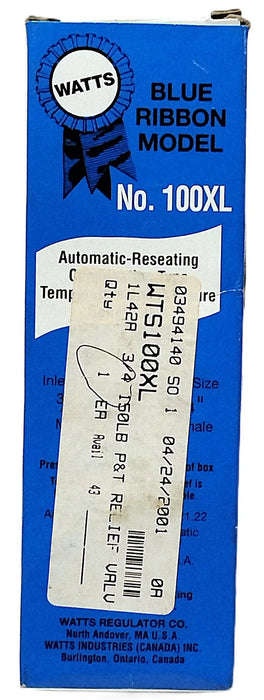 Watts 100XL-3 M7 3/4" Blue Ribbon Temperature and Pressure Relief Valve