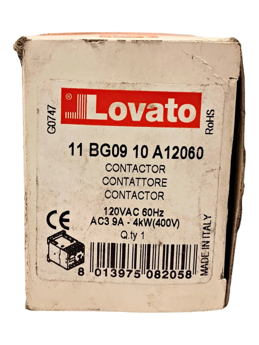 Lovato 11BG0910A12060 9 A 3-Pole Contactor w/ 120 V AC Coil