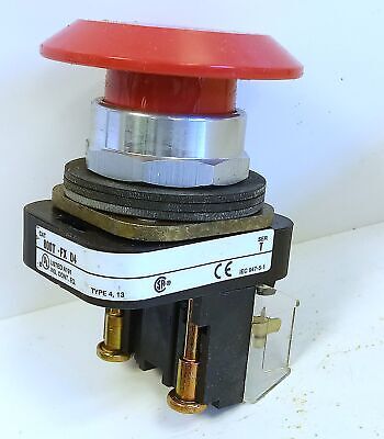 Allen-Bradley 800T-FXJ6D4 110/120 V 50/60 Hz Jumbo Red Mushroom Head Pushbutton