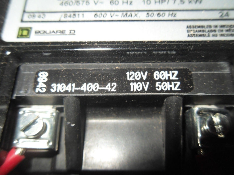 1 Square D 8536SCO3V02BS MAGNETIC SIZE 1 STARTER
