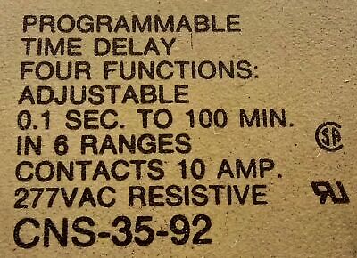 Potter & Brumfield CNS-35-92 24-240 V AC/DC Programmable Time Delay Relay